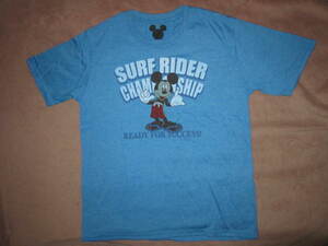 新品！ 超レア！ ディズニー ミッキー SURF RIDER サーフライダー Tシャツ 青 LL ミッキーマウス サーフィン サーファー