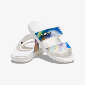 25cm Crocs Classic солнечный laizdo сандалии белый x мульти- Classic Solarized Sandal WhitexMulti M7W9 новый товар 