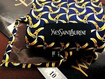 ♪4598C♪良品【花 植物 葉っぱ 柄】サンローラン【YSL】ネクタイ_画像2