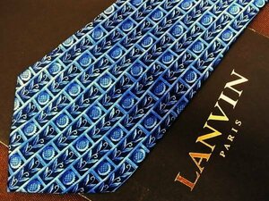 ♪2968D♪状態並品【向日葵 つる 植物 柄】ランバン【LANVIN】ネクタイ