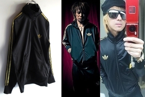 清春 Dir en gray 京着 adidas originals アディダス オリジナルス FIREBIRD TT ファイヤーバード トラックジャケット ジャージ S 黒金