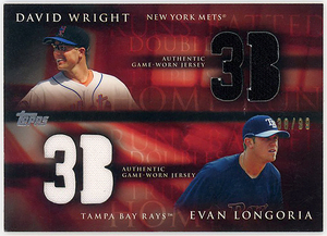 △DAVID WRIGHT+EVAN LONGORIA/2009 TOPPS2 CAREER BESTデュアルジャージ #99!