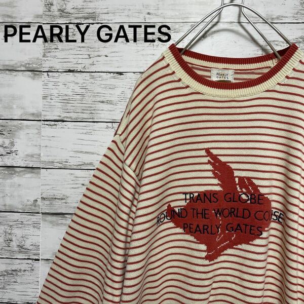 PEARLY GATES ボーダー柄セーター 刺繍 入手困難 激レア 古着