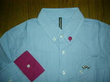 新品 FRAPBOIS フラボア ストライプ ラインシャツ 2 ブルー系 長袖 天使 美中古 /_画像3