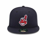 激レア!! USA正規品 「7.1/8」 希少 ワフー酋長 Newera ニューエラ 59FIFTY クリーブランド Indians インディアンス 紺 MLB メジャー ALT_画像3