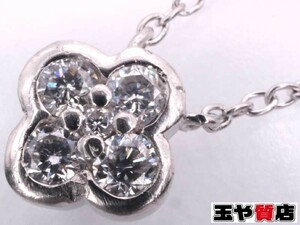  Vendome Aoyama diamond 0.17ct цветок подвеска колье pt950 pt850 платина 