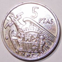 スペイン　ヨーロッパ　外国コイン　★ 5 ペセタ　Pesetas フランシスコ・フランコ総統　通貨　硬貨　メダル １９６４年発行_画像2