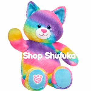 ビルドアベア★ネコ ぬいぐるみ レインボー 虹色 日本未発売 アメリカ限定 ねこ 猫 ギフト プレゼント キャット 動物 36cm Rainbow Kitty 
