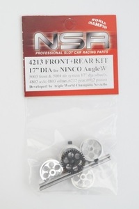  новый товар NSR 1/32 FRONT+REAR KIT 17 DIA for NINCO AngleW угол Winder механизм легкосплавные колесные диски 4213 слот машина 