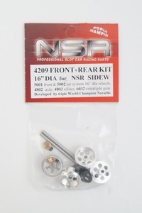  new goods NSR 1/32 FRONT+REAR KIT 16 DIA for NSR SIDEW side Winder gear aluminium wheel 4209 slot car 