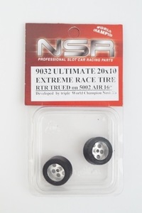 新品 NSR 1/32 ULTIMATE 20×10 EXTREME RACE TIRE RTR TRUED on 5002 AIR 16 アルミホイール タイヤ 9032 スロットカー