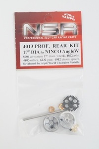 新品 NSR 1/32 PROF REAR KIT 17 DIA for NINCO AngleW アングルワインダー ギア アルミホイール 4013 スロットカー