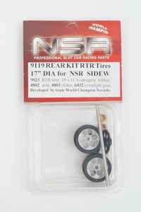  new goods NSR 1/32 REAR KIT RTR Tires 17 DIA for NSR SIDEW side Winder gear tire aluminium wheel 9119 slot car 