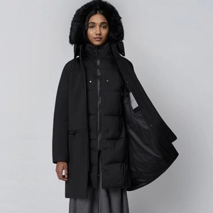  beautiful goods The Arrivals NYC fur with a hood . coat down set black XS 9 number corresponding 