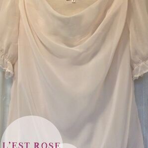 LEST ROSE(レストローズ)ピンクの半袖シフォンカットソー