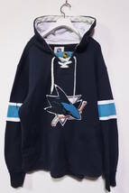 NHL REEBOK CCM SHARKS サンノゼ シャークス スウェット パーカー ホッケーシャツ size L アイスホッケー_画像1