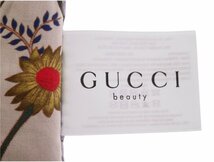 【New 新品】 グッチ GUCCI beauty ノベルティ 櫛 パーマコーム&収納フラットポーチ ボタンフック ポケット花柄裏地 コットン ピンク_画像5