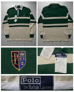 送料無料 未使用 美品 タグ付 dead stock 90s vintage ビンテージ polo ralph lauren ラルフローレン ボーダー ラガーシャcountry 92 rrl M