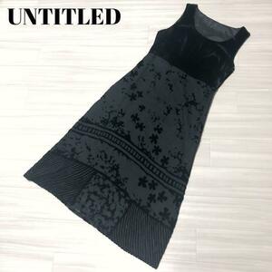UNTITLED Untitled velour silk 100% no sleeve One-piece black black flower 