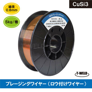ブレージングワイヤー （ 車修理　半自動溶接用） Cusi3 × 0.8mm　5kg/巻 「溶接消耗品プロ店」