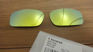 ★オークリー X スクエアード用 カスタム偏光レンズ GOLD Color Polarized 新品 OAKLEY X Squared 