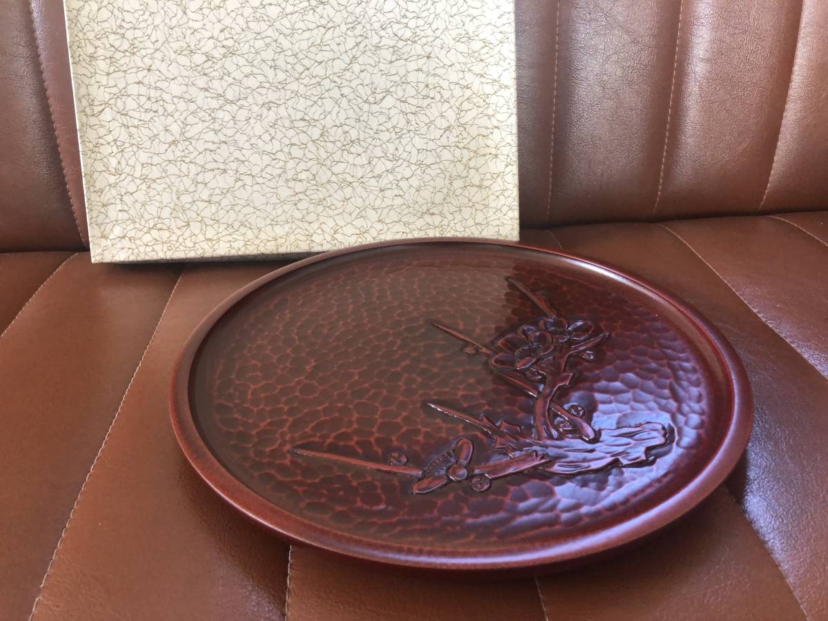 取り寄せ可 天然木 高級美術漆器 枝梅柄 8寸丸盆 - akademijazs.edu.rs