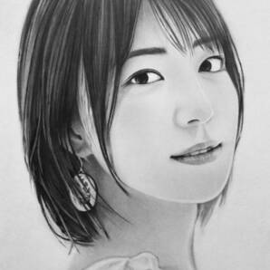 阿部華也子 キャスター アナウンサー No.2 手描きイラスト 鉛筆画 A4