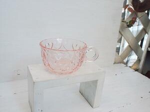  retro kitchen miscellaneous goods * how to use various * pretty Heart pattern type glass punch cup half edge 1 piece * interior display container 