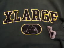 X-LARGE XLARGE エクストララージ FELT LOGO CREWNECK SWEAT グリーン クルーネック XLサイズ 人気商品 再値下げしました！ _画像3