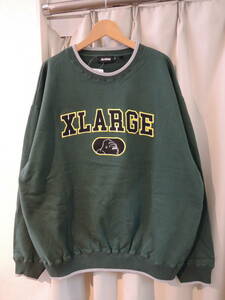 X-LARGE XLARGE エクストララージ FELT LOGO CREWNECK SWEAT グリーン クルーネック XLサイズ 人気商品 再値下げしました！ 