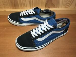 ★VANS バンズ 国内企画 OLD SKOOL オールドスクール 紺×青×白 25.0cm 美品 Used 検 SK8 ハーフキャブ スリッポン ERA スニーカー