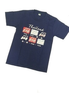 【新品】トゥクトゥク Tシャツ 半袖【M】紺/ネイビー◆TUK TUK THAI タイ THAI 乗り物 バイク 三輪 メンズ レディース