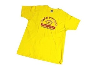 【新品】駄菓子 コーンポタージュ Tシャツ 半袖【L】黄色/イエロー◆CORN PATAGE スープ スナック 菓子 だがし 男性用 メンズ