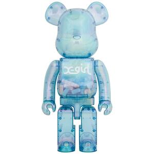 即決 X-girl 2021 1000％ Clear Blue 1000％ BE@RBRICK Ｘガール ベアブリック クリアブルー 限定 新品 国内正規 G.I.D. メディコムトイ