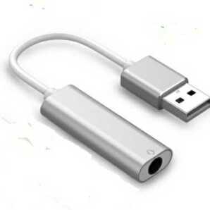 【送料無料】USBオーディオ変換アダプター 外付けサウンドカード 3.5mm  イヤホンマイク用の画像1
