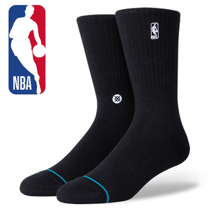 STANCE NBA LOGOMAN ST サイズL BLACK クルー ソックス 靴下 黒 ブラック ロゴマン