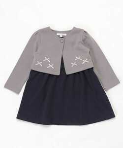  sale!*130* Catherine Cottage formal suit .. go in . One-piece bolero gray × navy girl new goods ensemble 