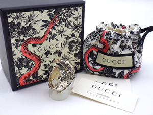 【 未使用 】 GUCCI グッチ アンガーフォレスト イーグルヘッド リング SV925 シルバー #20 19号 指輪 アクセサリー ジュエリー