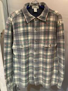 L.L.Bean Brushed Knit Plaid Print Shirt OS475 USED 90s エル・エル・ビーン チェックプリント 起毛ニットシャツ MADE IN INDONESIA