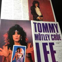 1005-2 レア切り抜き　トミー・リー　1986年　モトリー・クルー　ニッキー・シックス　Tommy Lee / MOTLEY CRUE _画像1