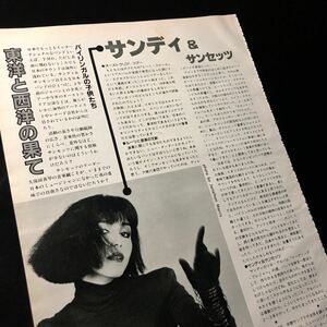 1026-1 レア切り抜き　サンディ & サンセッツ　久保田真琴　1984