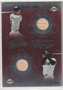 【バットカード】2002 PLAYOFF Absolute Memorabilia #TT-37 JEFF KENT / TSUYOSHI SHINJO 新庄剛志