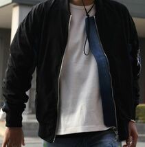 RESOUND CLOTHING David JACKET BLACK DENIM 3 L 新品 リサウンドクロージング デイビッド オーバー MA-1 デニム ブラック bomber_画像8