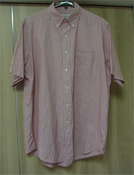 即決・美品・送料無料）Brooks Brothers ブルックスブラザーズ BDシャツ 15 1/2 半袖 赤/白 細いストライプ