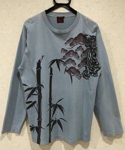 ＊ 泥棒日記 どろぼうにっき 和柄 虎 プリント 長袖 カットソー Tシャツ トップス 中 　　　　　 BJBJ.C