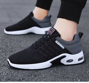  shoes mesh [24.5cm gray ] s18 men's sneakers running shoes fitness walking ventilation sport casual 