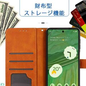 ブルー シンプルデザイン マグネット式 手帳型 高級 PUレザー google pixel 7 全面保護 財布型 スタンド機能 カード収納 ケース カバー