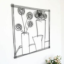 アイアンウォールアートパネル 花瓶 ウォールアート 壁飾り 壁掛け アートパネル 壁面装飾 デザインパネル（864）_画像2
