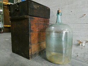 ◆ビンテージ! 1877年 サンフランシスコ ＆ パシフィックガラス デミジョンボトル 1ガロン 木箱付き ガラス瓶 ボトル