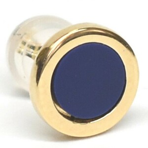 [ new goods ]18 gold /k18/ yellow gold /lapis/ Circle men's earrings { one-side ear for }